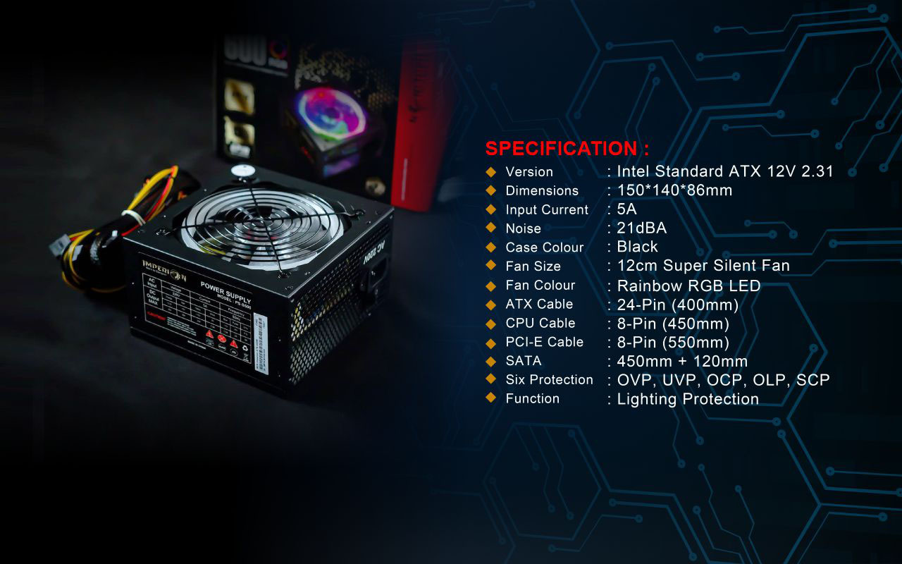 Imperion PS-S600 RGB 600W - Gambar 5
