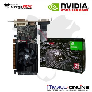 VGA low profile GT 610 dengan memori DDR3 2GB, cocok untuk komputer kerja