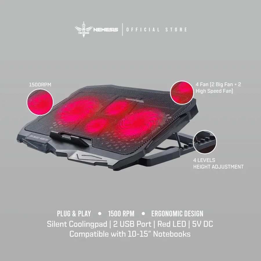 laptop gaming coolingpad ada di itmallonline toko komputer semarang NYK Nemesis Cooling Pad WINTER FROST X4 STORMBREAKER