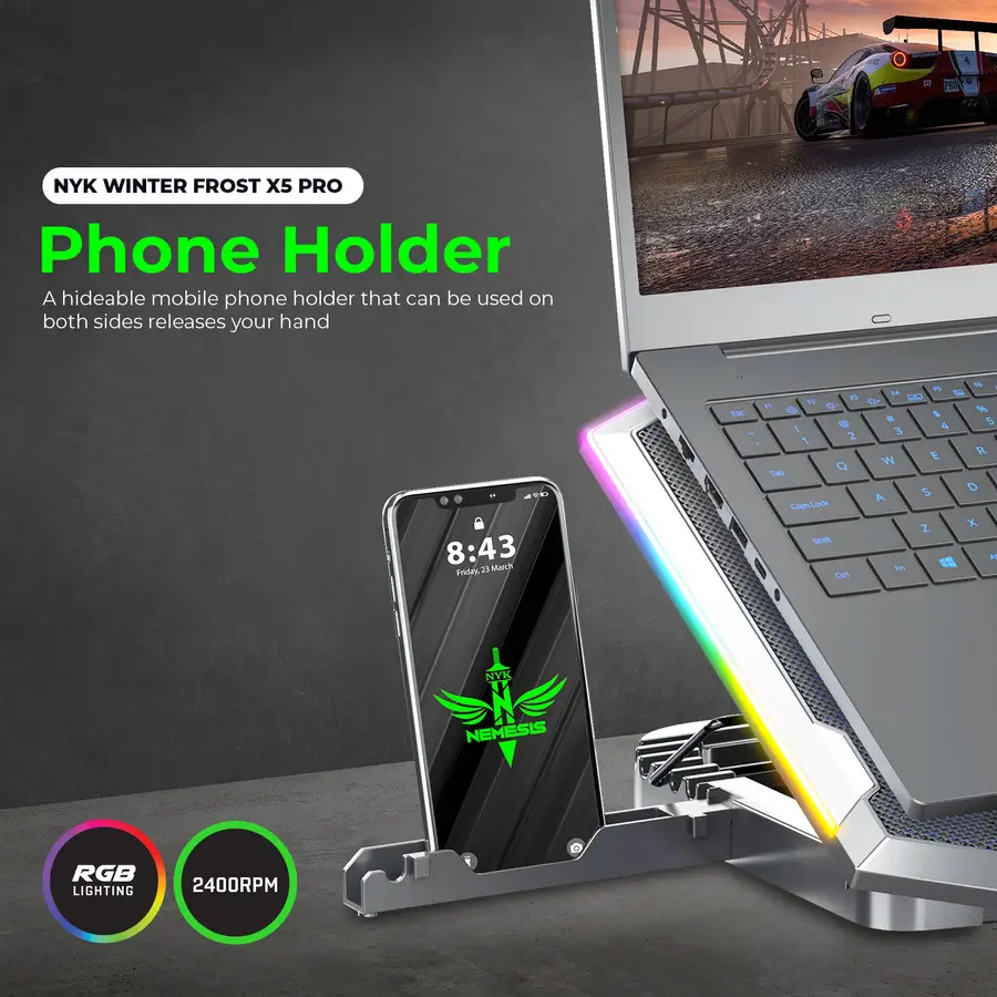 gaming laptop coolingpad di toko komputer semarang NYK Nemesis Cooling Pad WINTER FROST X5 PRO