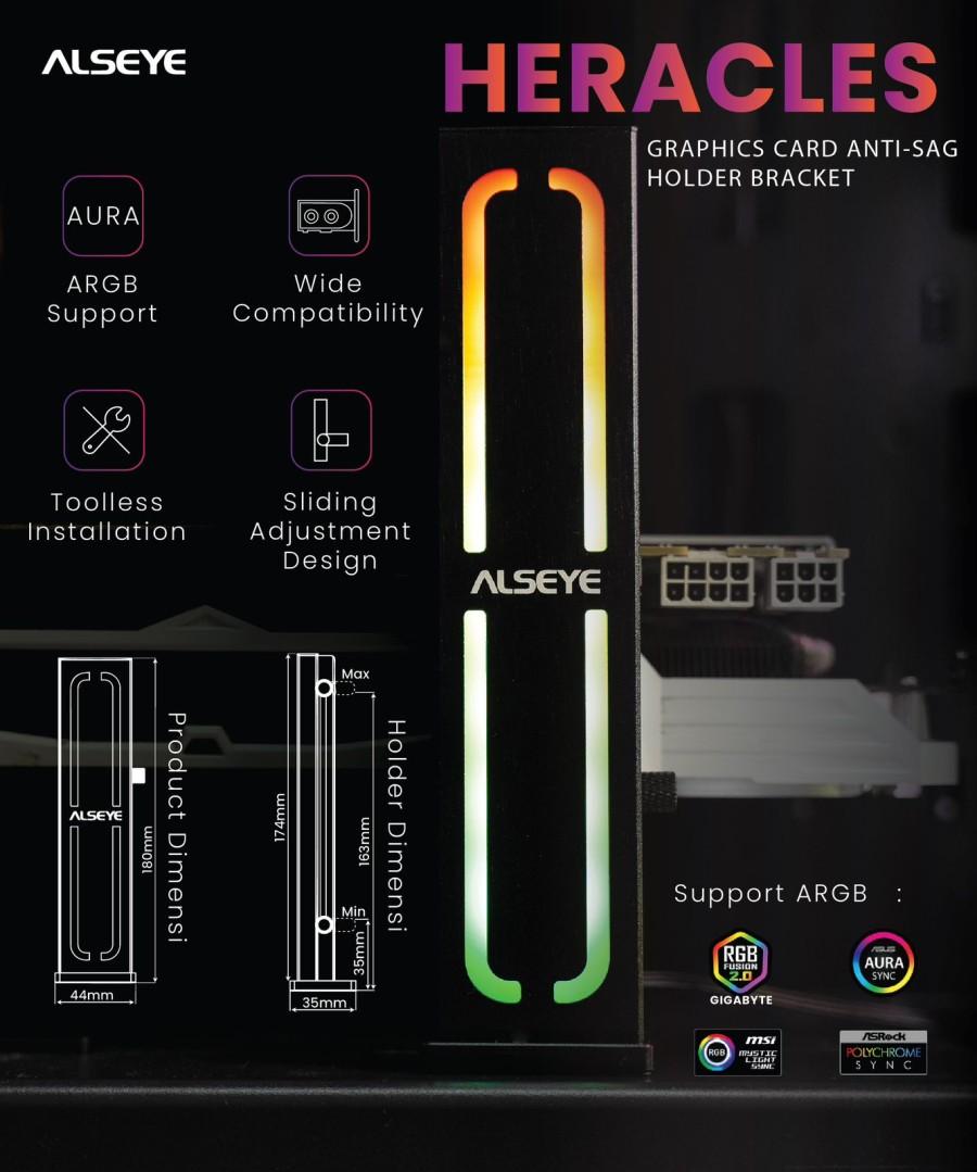 Alseye HEARCLES white ARGB VGA / GPU holder - Gambar 2
