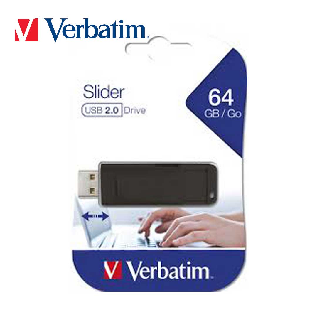 USB Flashdisk 64GB USB 2.0 Verbatim Store'n'Go Slider - Gambar 3