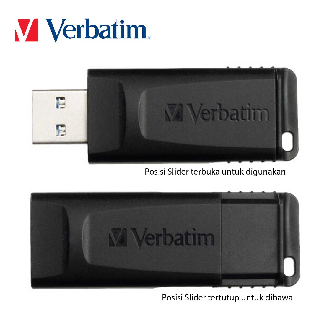USB Flashdisk 64GB USB 2.0 Verbatim Store'n'Go Slider - Gambar 2