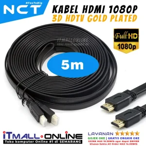 kabel hdmi nct 5m gold braided flat