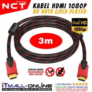kabel hdmi nct 3m gold braided