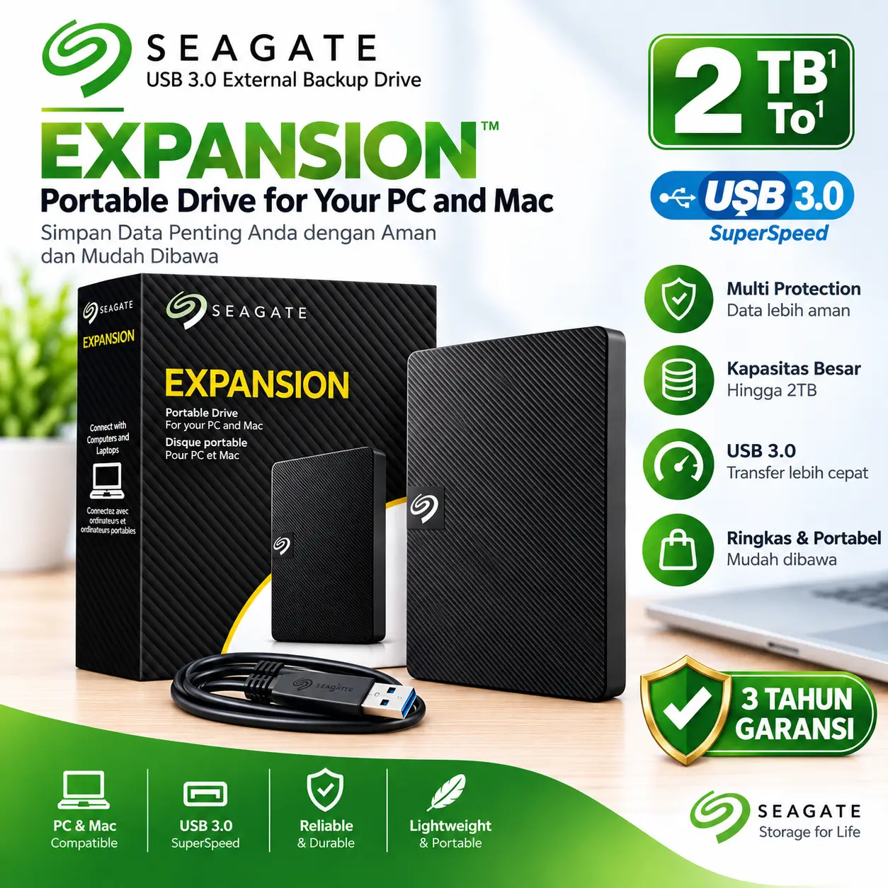 hardisk external 2tb seagate semarang