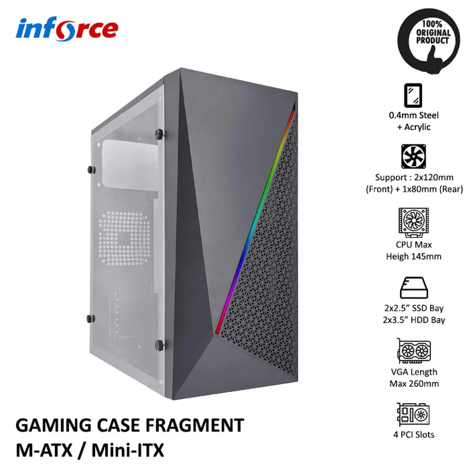 casing pc gaming inforce fragment base 2