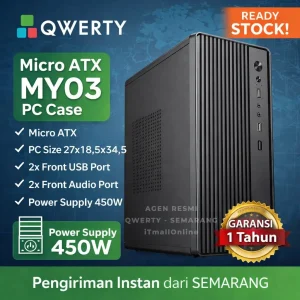 casing pc rakitan kantor pc case office dengan power supply qwerty MY03