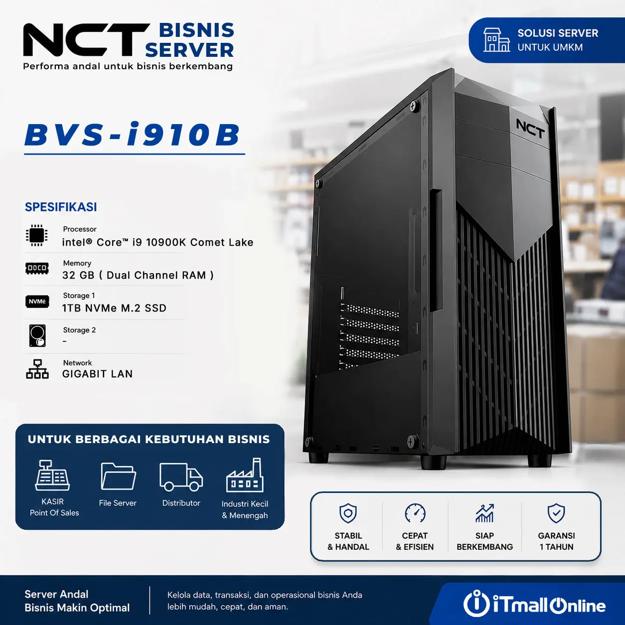 komputer server siap pakai NCT SERVER BVS-i910b