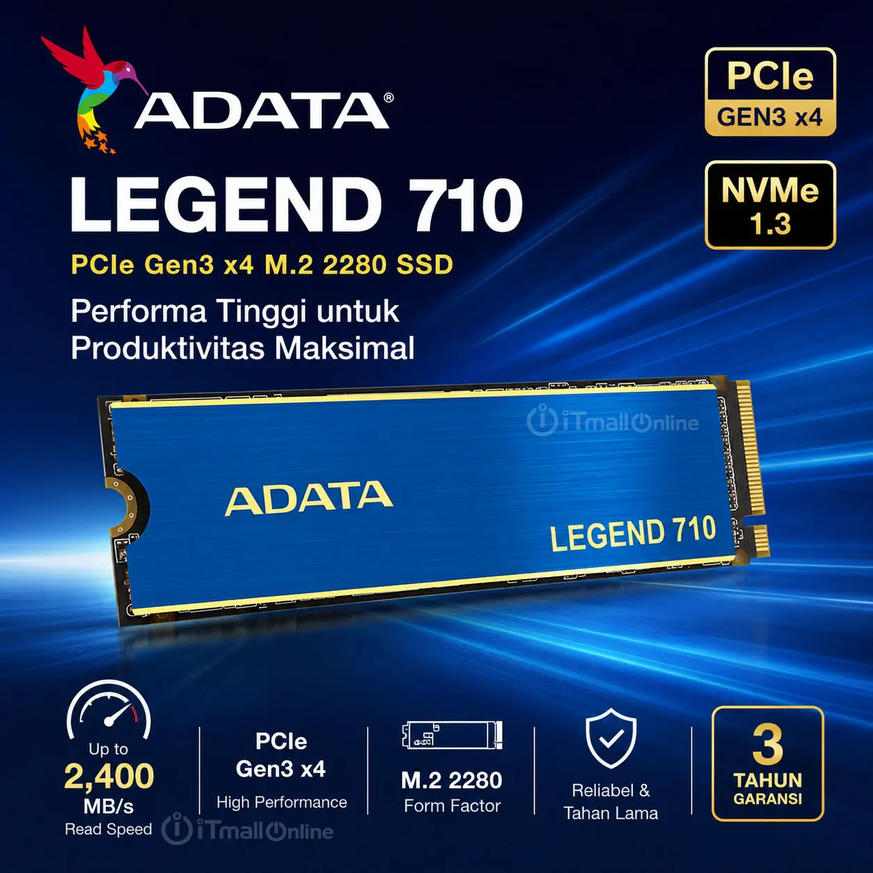 SSD ADATA LEGEND 710 512GB NVMe PCIe Gen3 M.2