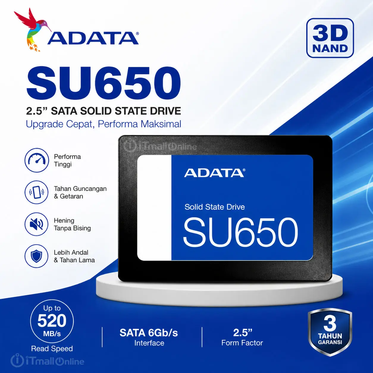 SSD ADATA SU650 256GB SATA III 2.5″