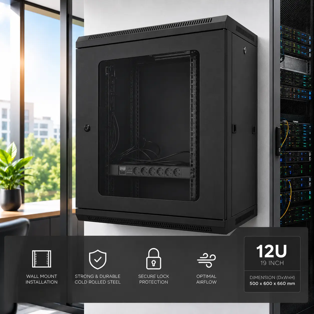 Wallmount Rack 19 inch 12U