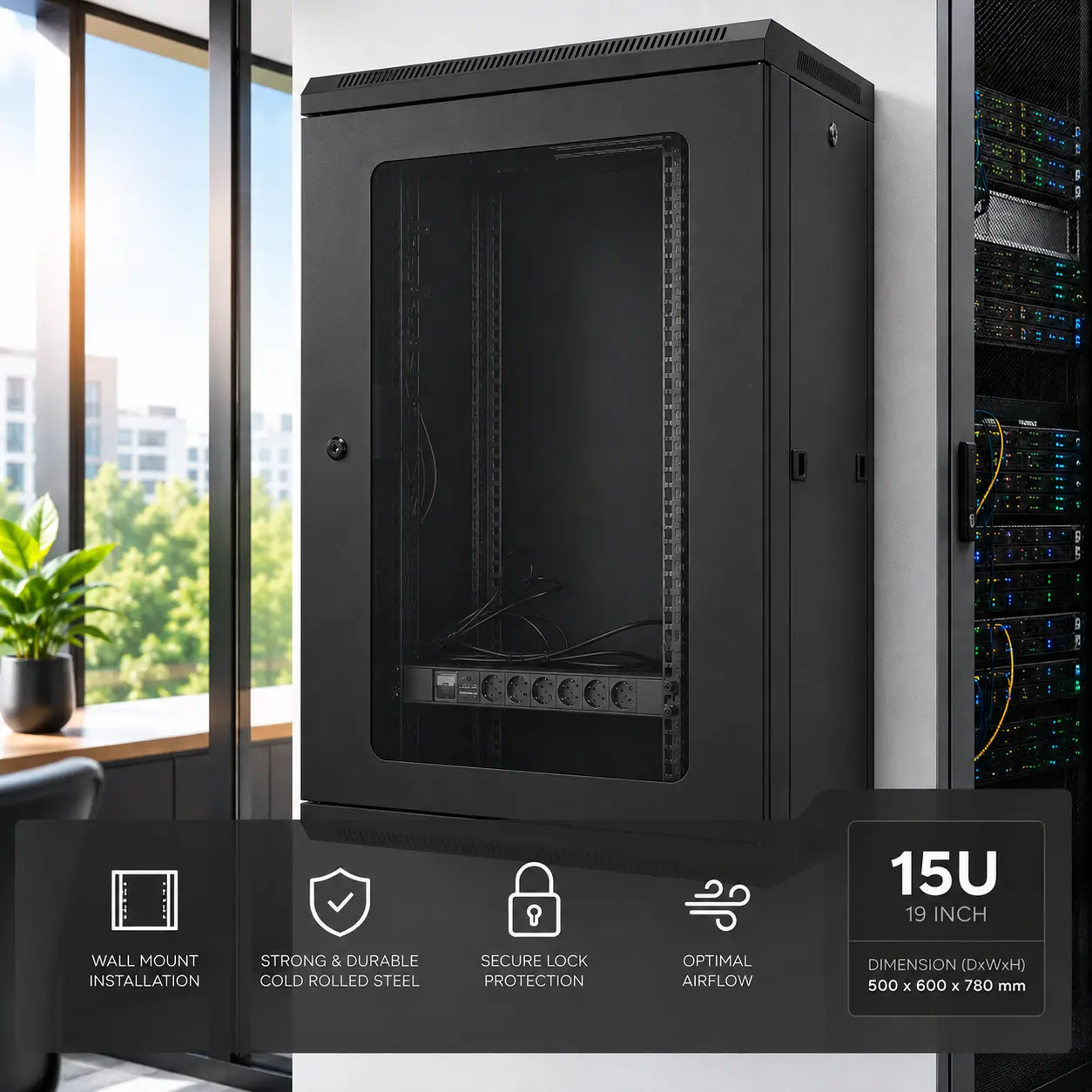 Wallmount Rack 19 inch 15U