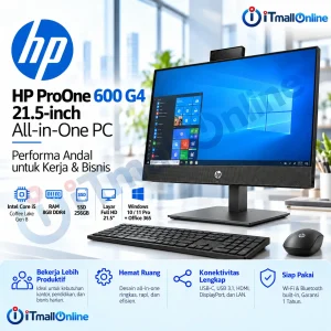 HP ProOne 600 G4 AIO PC Core i5 Gen 8 8GB 256GB 21.5"